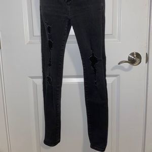 abercrombie black ripped jeans